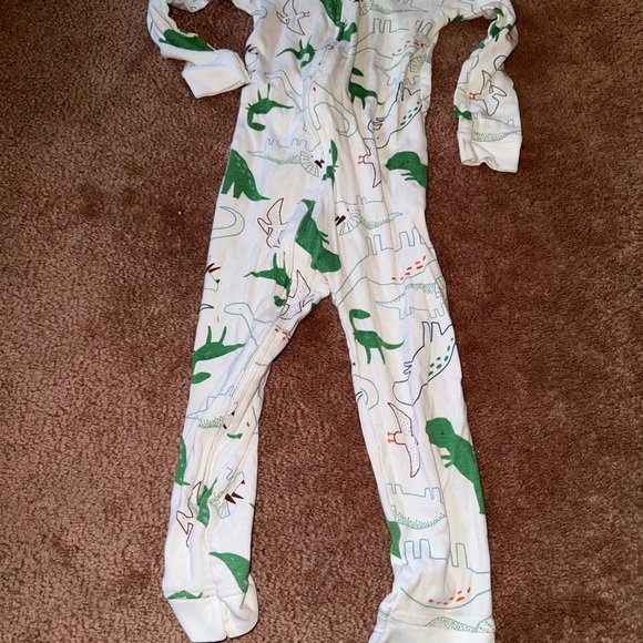 Carter's Green and White Dinosaur Footie - Picture 1 of 3